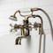 Kingston Brass KS227AB Deck Mount Clawfoot Tub Faucet with Hand Shower, Antique Brass KS227AB - alternate 2